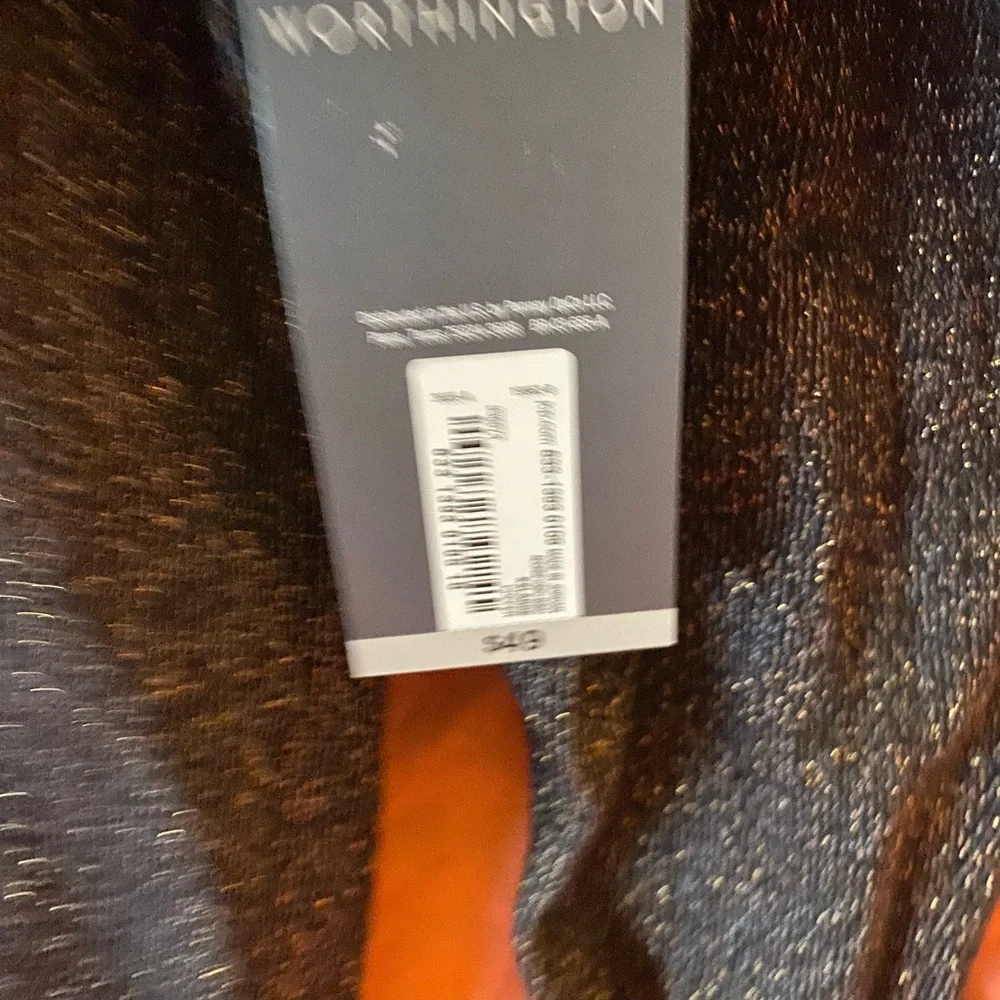 WORTHINGTON Brown with Gold Shimmer V-Neck Button Cardigan Sweater